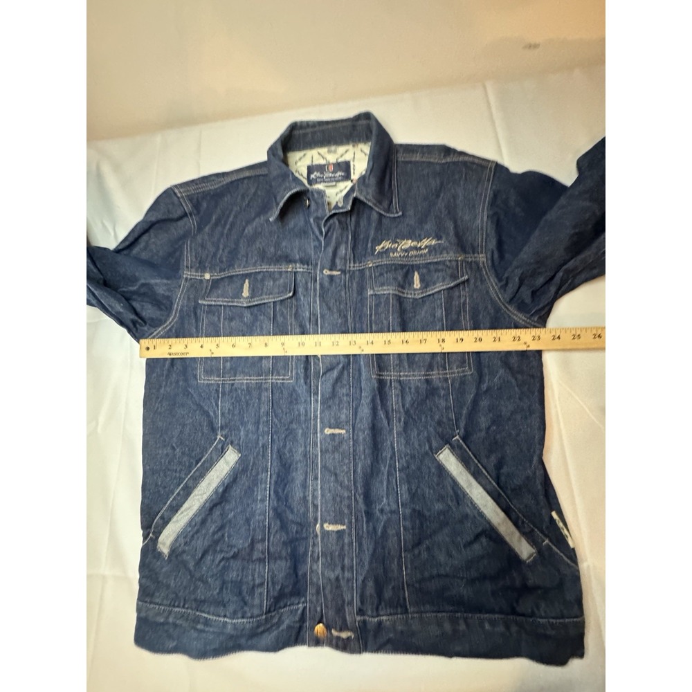Y2K Kno' Betta Denim Jacket Sz Medium Blue With Back Mouse Patch  Hip Hop - Picture 10 of 16